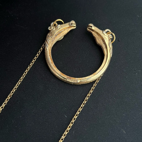 Florenza Gold-Tone Necklace with Circular Horse Pendant - Picture 6 of 6